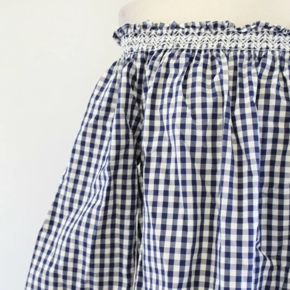 Madewell Gingham Smocked Off Shoulder Top - Picture 3 of 6